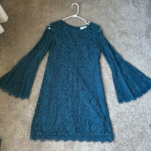 Teal lace dress